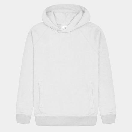 Front view. White hemp hoodie. Hemp athletic wear. Comfortable hoodie.Sustainable street fashion. Conscious fashion. Fashion for good.