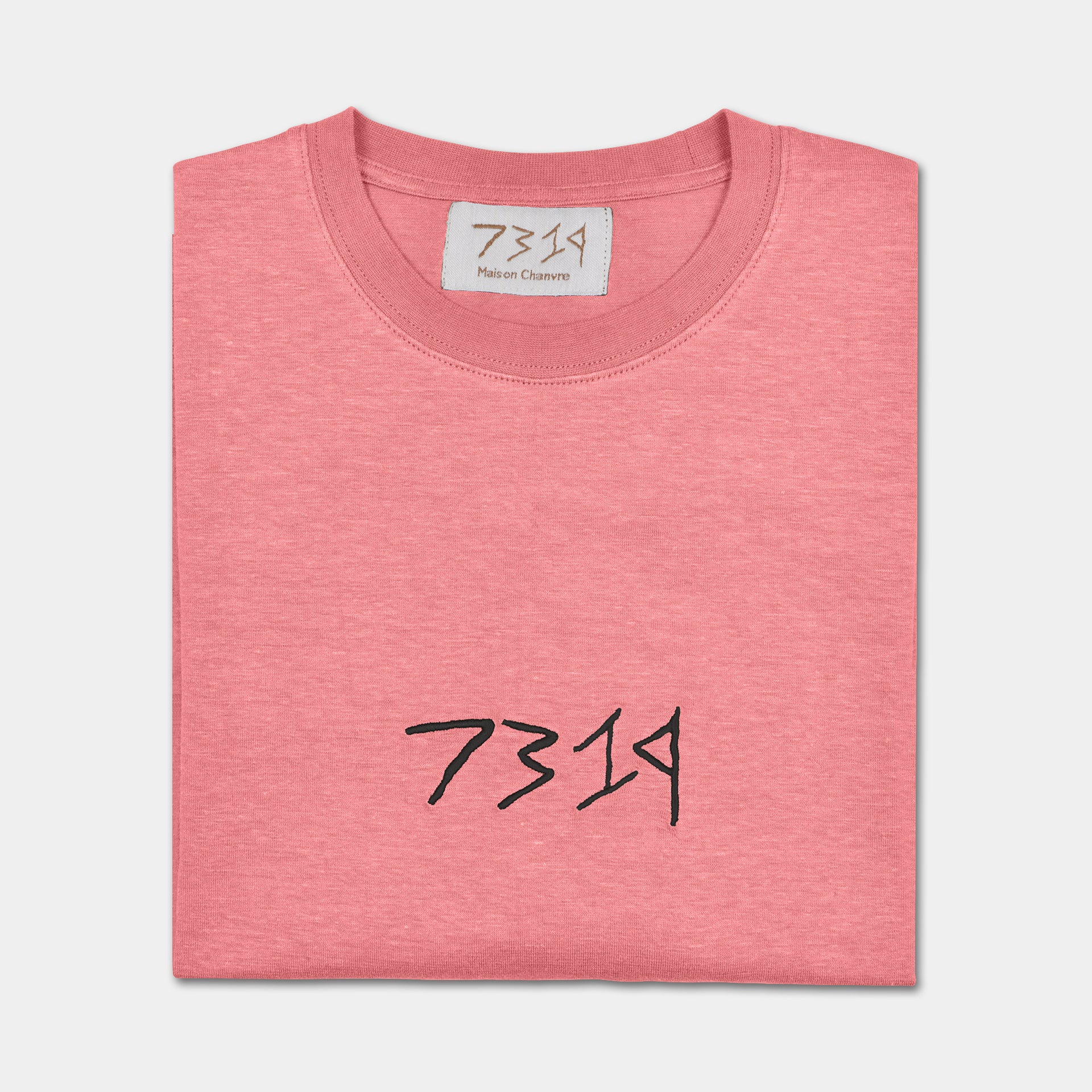  Pink 7319 t-shirt front shot with label, folded