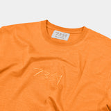 Saffron Orange 7319 t-shirt front shot with label, folded
