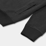 Black noir hemp hoodie front shot with pocket and cuff