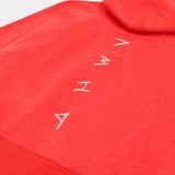 Red Rouge hoodie back shot with 7319 logo